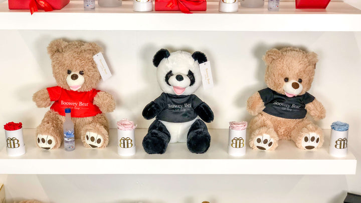 Boowey Bear Gift Shop bamse panda tøjdyr chokolade gave ide
